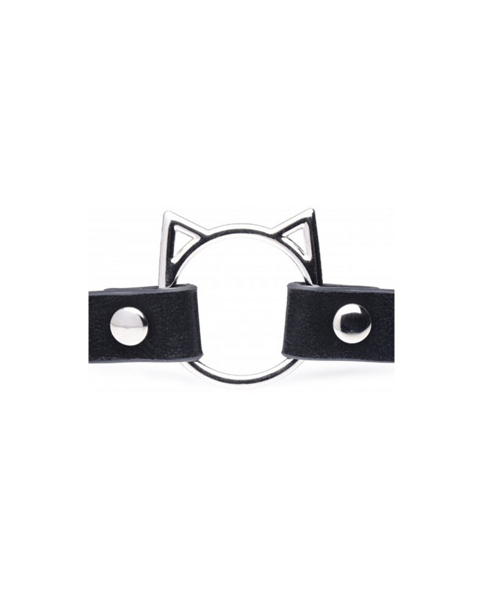 Kinky Kitty Ring Slim Choker - PU Leather - Black Kinky Kitty Ring Slim Choker - PU Leather - Black
