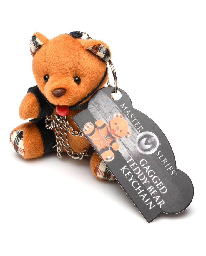Gagged Teddy Bear Keychain - Brown