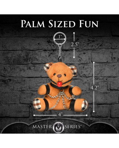 Gagged Teddy Bear Keychain - Brown