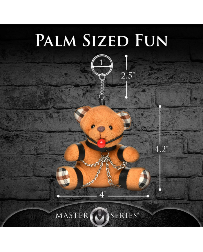 Gagged Teddy Bear Keychain - Brown