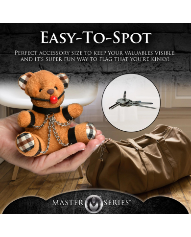 Gagged Teddy Bear Keychain - Brown