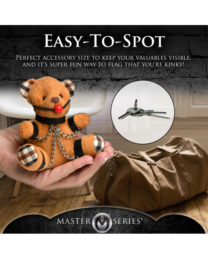 Gagged Teddy Bear Keychain - Brown