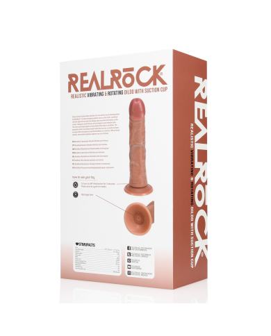 Vibrating and Rotating Regular Curved Cock - 8   20,5 cm - Tan