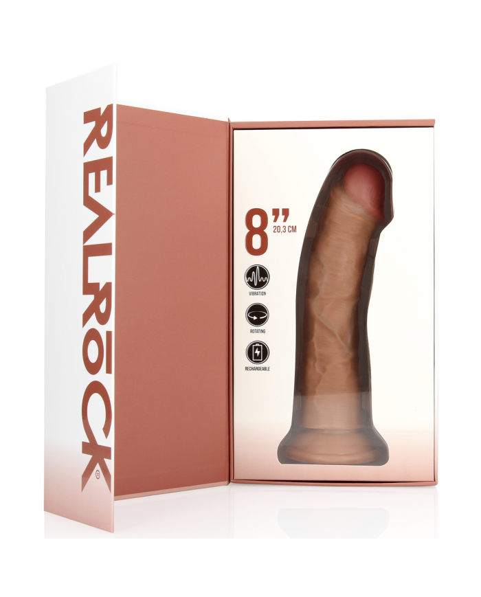 Vibrating and Rotating Regular Curved Cock - 8   20,5 cm - Tan Vibrating and Rotating Regular Curved Cock - 8   20,5 cm - Tan