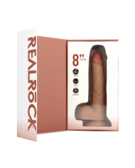 Vibrating and Rotating Straight Cock with Balls - 8   20,5 cm - Tan