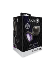 Heart Gem Butt Plug - Large - Gunmetal Amethyst Purple Heart Gem Butt Plug - Large - Gunmetal Amethyst Purple