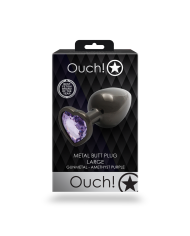 Heart Gem Butt Plug - Large - Gunmetal Amethyst Purple Heart Gem Butt Plug - Large - Gunmetal Amethyst Purple