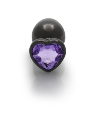 Heart Gem Butt Plug - Large - Gunmetal Amethyst Purple Heart Gem Butt Plug - Large - Gunmetal Amethyst Purple