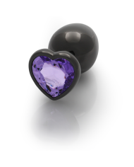 Heart Gem Butt Plug - Large - Gunmetal Amethyst Purple Heart Gem Butt Plug - Large - Gunmetal Amethyst Purple