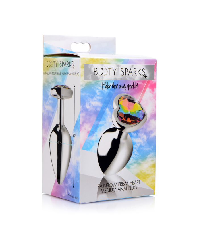Rainbow Prism - Heart Butt Plug - Medium
