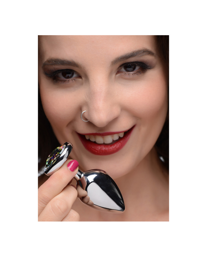 Rainbow Prism - Heart Butt Plug - Medium