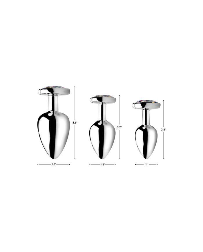 Rainbow Prism - Heart Butt Plug - Medium