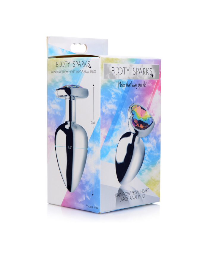 Rainbow Prism - Heart Butt Plug - Large