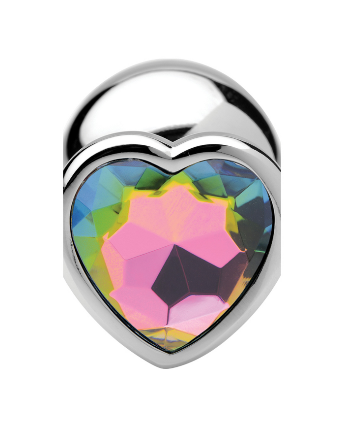 Rainbow Prism - Heart Butt Plug - Large