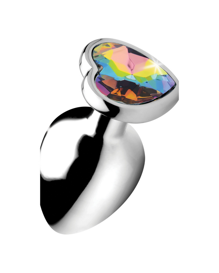 Rainbow Prism - Heart Butt Plug - Large