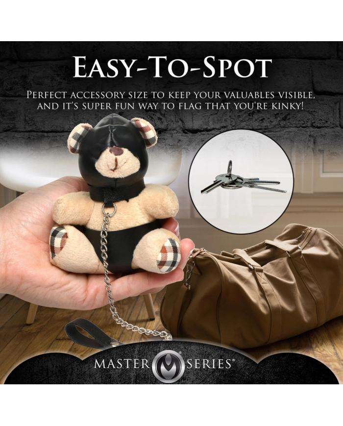 Hooded Teddy Bear Keychain - Tan