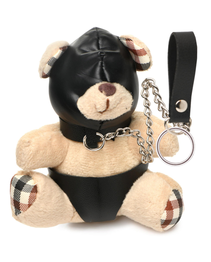 Hooded Teddy Bear Keychain - Tan