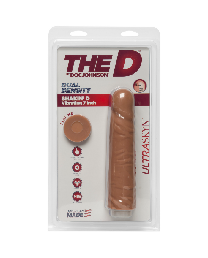 Shakin  D - Vibrating Realistic ULTRASKYN Dildo - 7   18 cm