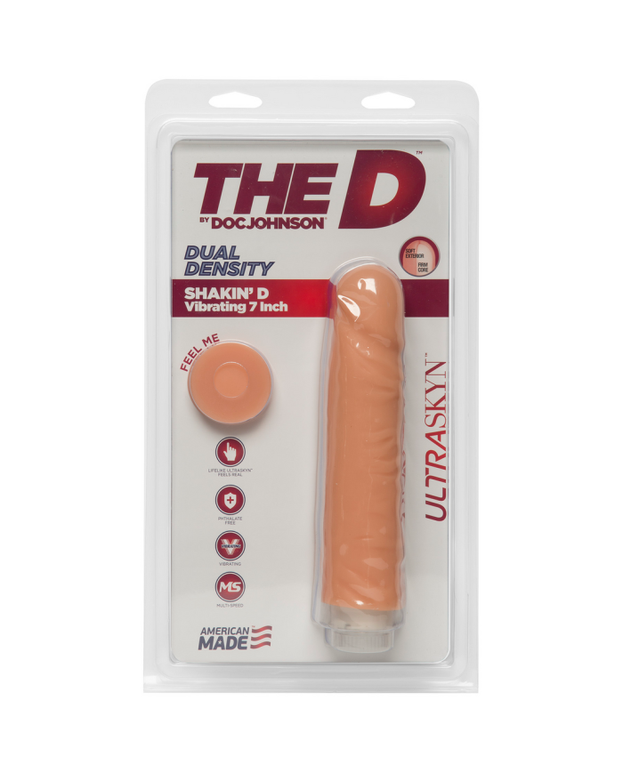 Shakin  D - Vibrating Realistic ULTRASKYN Dildo - 7   18 cm