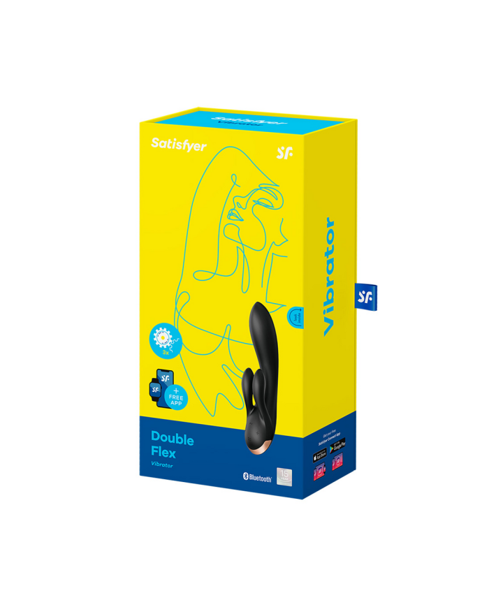 Double Flex - Rabbit Vibrator - Black Double Flex - Rabbit Vibrator - Black