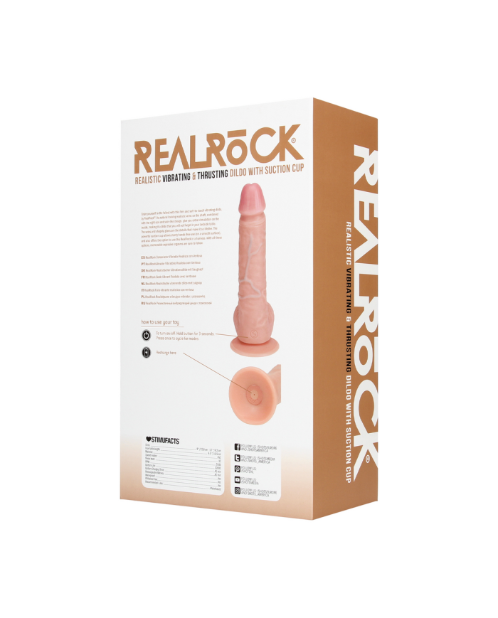 Vibrating and Thrusting Straight Cock with Balls - 8   20,5 cm - Flesh