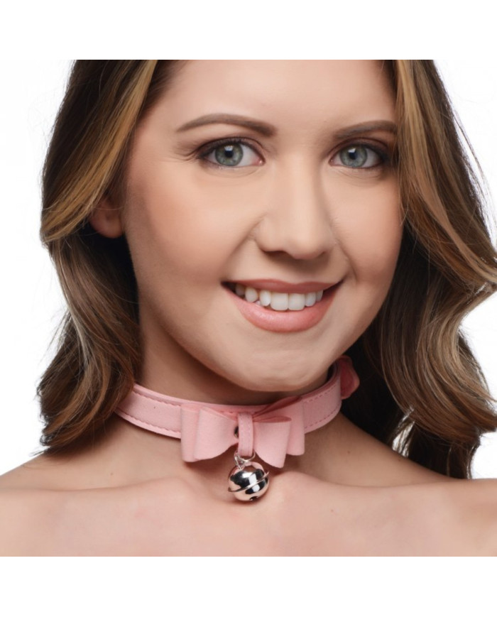 Master Series Sugar Kitty Cat Bell Collar Pink Silver