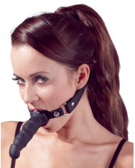 Imitate leather dildo gag