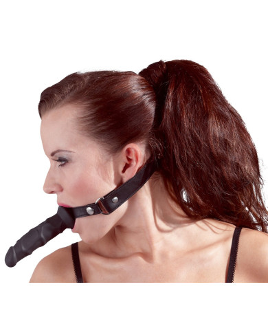 Imitate leather dildo gag