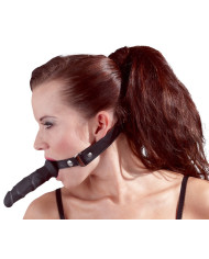 Imitate leather dildo gag