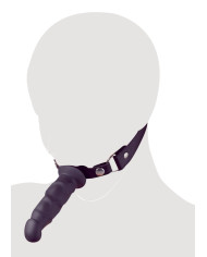 Imitate leather dildo gag