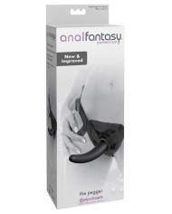 Silicone Ribbed Strap-On - Adjustable - Black