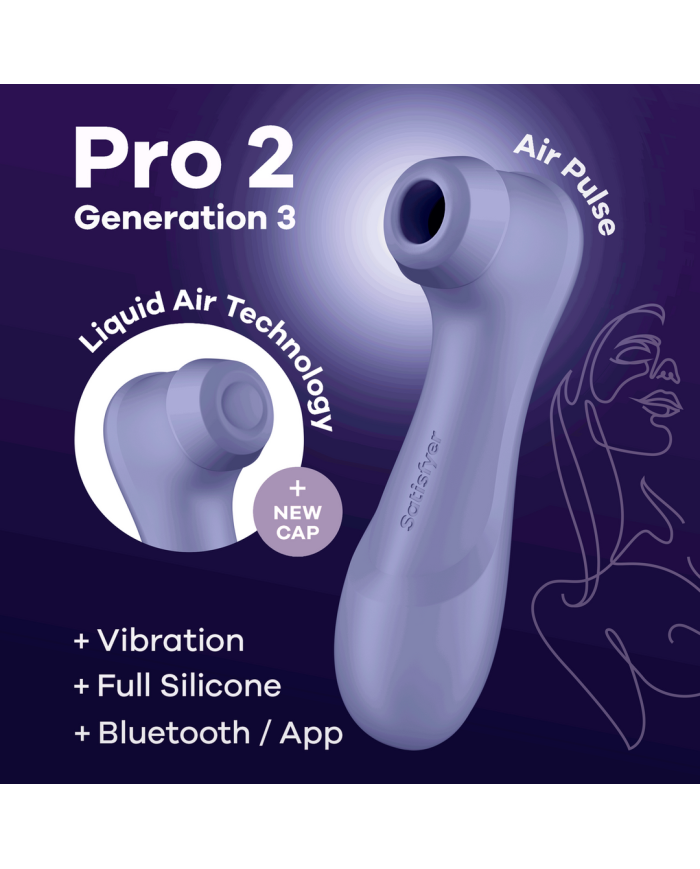 Pro 2 Generation 3 - Double Air Pulse Vibrator - Liquid Air and Connect App - Lila Pro 2 Generation 3 - Double Air Pulse Vibrator - Liquid Air and Connect App - Lila