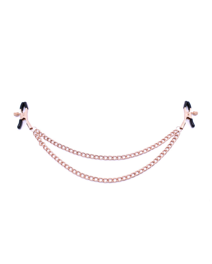 Nipple Clamps Rose Gold Double Chains Nipple Clamps Rose Gold Double Chains