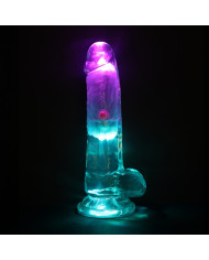 LED Vibrating Straight Cock with Balls - 6   15 cm - Transparent LED Vibrating Straight Cock with Balls - 6   15 cm - Transparent