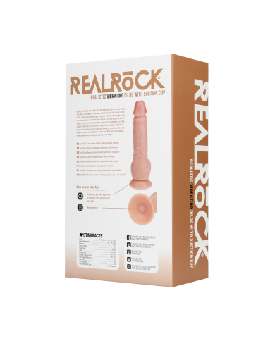 Vibrating Regular Straight Cock with Balls - 7   18 cm - Flesh