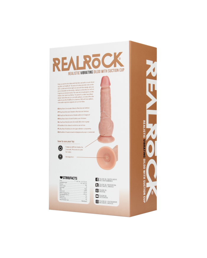 Vibrating Regular Straight Cock with Balls - 7   18 cm - Flesh