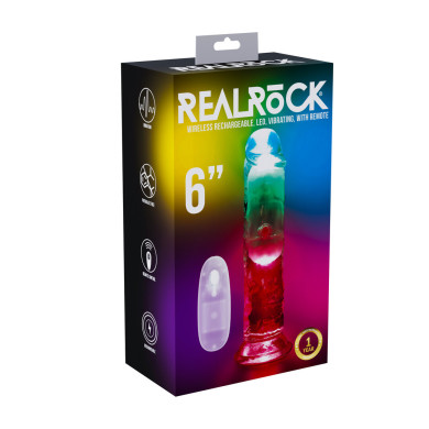 LED Vibrating Straight Cock - 6   15 cm - Transparent