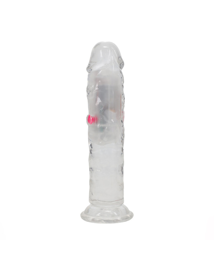 LED Vibrating Straight Cock - 6   15 cm - Transparent