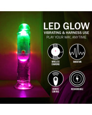 LED Vibrating Straight Cock - 6   15 cm - Transparent