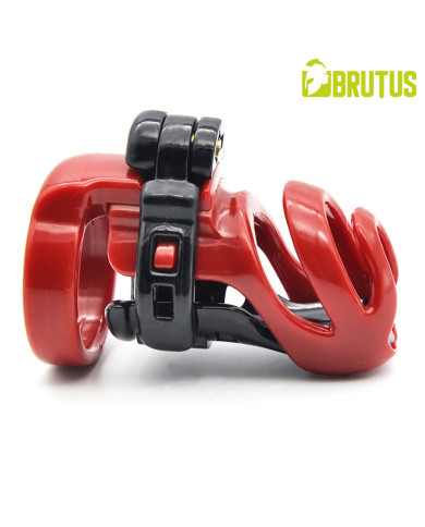 BRUTUS Cyborg Chastity Cage - Black   Red