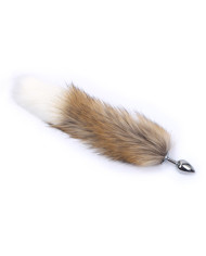 Fox Tail Plug Brown   White - Short