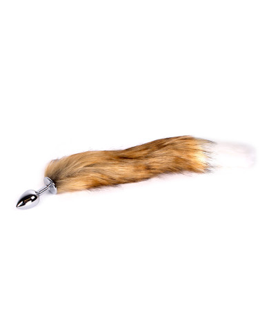 Fox Tail Plug Brown   White - Short