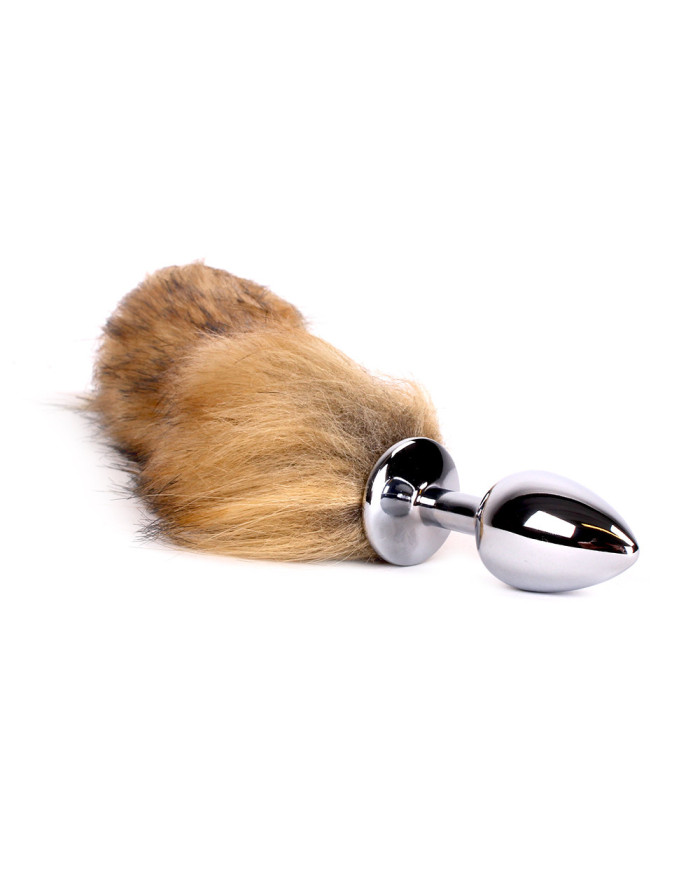 Fox Tail Plug Brown   White - Short