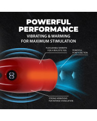 Virtuo - Suction and Vibration Masturbator Pump with Phone Attachment - Metallic Red