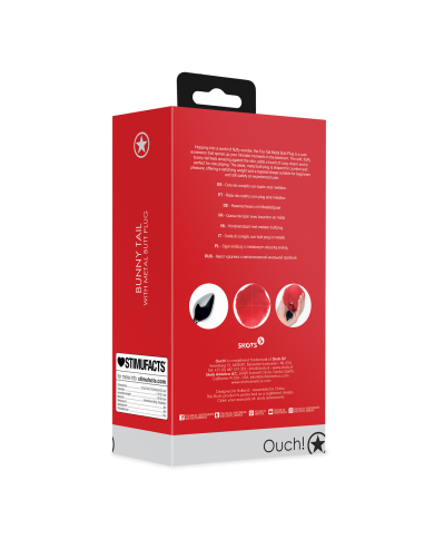 Bunny Tail with Metal Butt Plug - Red