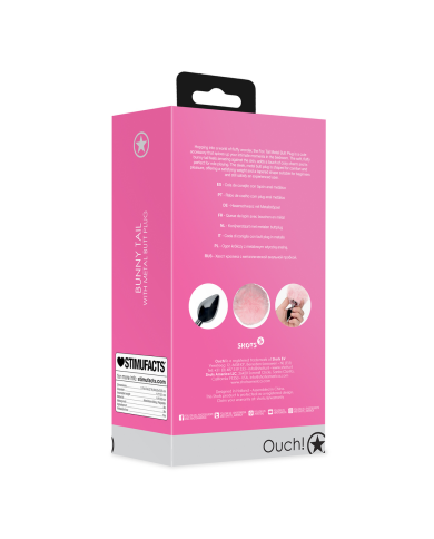 Bunny Tail with Metal Butt Plug - Pink
