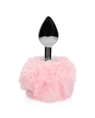 Bunny Tail with Metal Butt Plug - Pink