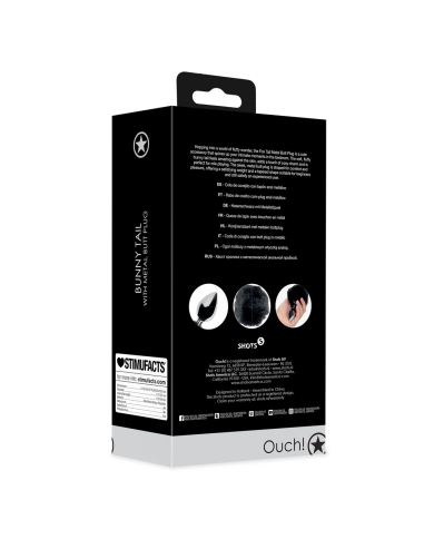 Bunny Tail with Metal Butt Plug - Black