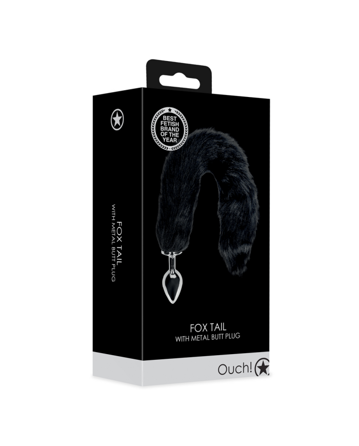 Fox Tail with Metal Butt Plug - Black