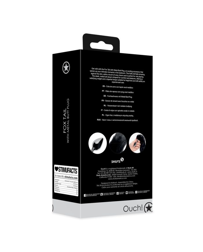 Fox Tail with Metal Butt Plug - Black